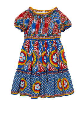 فستان بوبلين بطبعة كاريتو